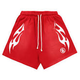 Hellstar Flame Shorts Red/White